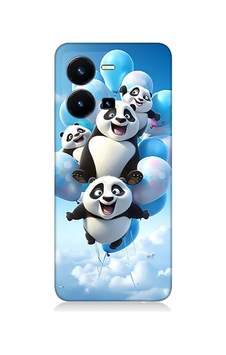 Vivo Y22s Uyumlu Silikon Kılıf Uçan Sevimli Pandalar Vivo Y22s Uyumlu Silikon Kılıf Uçan Sevimli Pandalar