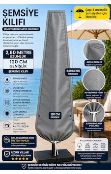 Şemsiye Kılıfı Su Geçirmez 230 Gr Dokuma Naylon Branda Uv Korumalı Çap 4 Metre Şemsiyeler İçin Bahçe Şemsiye Koruyucu Gri Şemsiye Kılıfı Su Geçirmez 230 Gr Dokuma Naylon Branda Uv Korumalı Çap 4 Metre Şemsiyeler İçin Bahçe Şemsiye Koruyucu Gri
