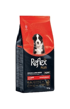 Reflex Plus Kuzu Etli Orta ve Büyük Irk Yavru Köpek Maması 12 KG
