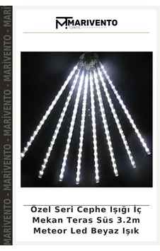 Özel Seri Cephe Işığı İç Mekan Teras Süs 3.2m Meteor Led Beyaz Işık Çok Renkli Özel Seri Cephe Işığı İç Mekan Teras Süs 3.2m Meteor Led Beyaz Işık Çok Renkli
