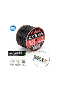 Gabble Cat6 Utp 305 Metre Zırhlı Dış Ortam Ethernet Ağ Kablosu 23 Awg 0.57mm Gabble Cat6 Utp 305 Metre Zırhlı Dış Ortam Ethernet Ağ Kablosu 23 Awg 0.57mm