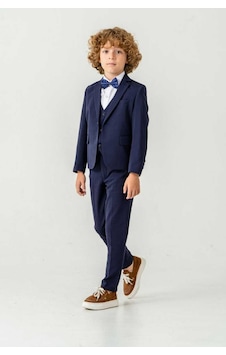 Bys Beystil Sivri Yaka Lacivert Çocuk Takım Elbise Set -slim Fit Bys Beystil Sivri Yaka Lacivert Çocuk Takım Elbise Set -slim Fit