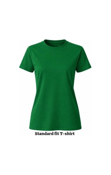 Kadın Yeşil Basic Pamuk T-shirt Yeşil