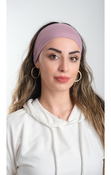 Hürrem Bone Gül Kurusu Bandana Saç Bandı Viskon Düz 3012 18 Gül Kurusu