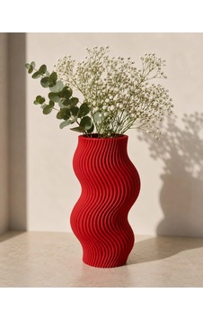 3d Baskı Dalgalı Dekoratif Vazo - Modern Masaüstü Ve Ev Dekorasyon Objesi-kırmızı Çok Renkli 3d Baskı Dalgalı Dekoratif Vazo - Modern Masaüstü Ve Ev Dekorasyon Objesi-kırmızı Çok Renkli
