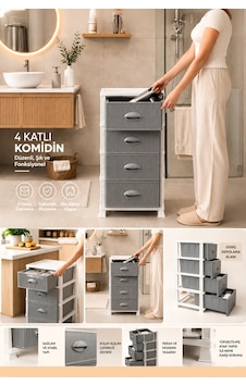 Porsima 0704 4 Katlı Still Komodin Beyaz/gri Çekmeceli Sebzelik-oyuncak Sepeti-çok Amaçlı Plastik Organizer Beyaz - Gri Porsima 0704 4 Katlı Still Komodin Beyaz/gri Çekmeceli Sebzelik-oyuncak Sepeti-çok Amaçlı Plastik Organizer Beyaz - Gri