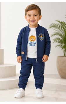 Mnk Baby & Kids Erkek Bebek Küçük Aslan Hırkalı 3lü Takım M00855 Lacivert Mnk Baby & Kids Erkek Bebek Küçük Aslan Hırkalı 3lü Takım M00855 Lacivert