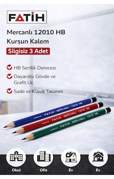 Fatih Mercanlı 12010 Hb Kurşun Kalem 3 Adet Siyah Fatih Mercanlı 12010 Hb Kurşun Kalem 3 Adet Siyah