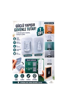 1'li Şeffaf Çift Taraflı Geçmeli Yapışkanlı Askı Priz Ve Tablo Sabitleyici Matkapsız Duvar Aparatı Şeffaf Şeffaf 1'li Şeffaf Çift Taraflı Geçmeli Yapışkanlı Askı Priz Ve Tablo Sabitleyici Matkapsız Duvar Aparatı Şeffaf Şeffaf