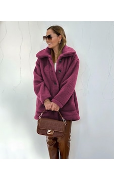 Efnaz Style Kadın Uzun Kollu Yakalı Önden Düğmeli Welsoft Kaban Pembe Efnaz Style Kadın Uzun Kollu Yakalı Önden Düğmeli Welsoft Kaban Pembe