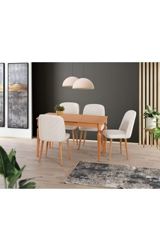 Kayın Kaplama Vegas Sandalye Soft-01 80 160+30 Eliz Açılabilir Masa Takımı Açık Kahverengi Kayın Kaplama Vegas Sandalye Soft-01 80 160+30 Eliz Açılabilir Masa Takımı Açık Kahverengi