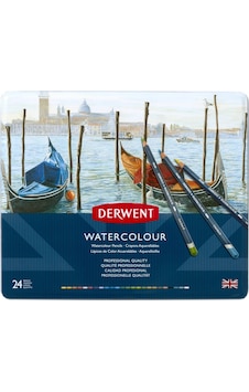 Derwent Watercolour Pencil 24'lü Teneke Kutu Derwent Watercolour Pencil 24'lü Teneke Kutu