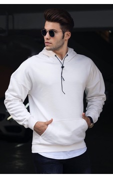 Madmext Basic Beyaz Erkek Kapüşonlu Sweatshirt 4764 Beyaz Madmext Basic Beyaz Erkek Kapüşonlu Sweatshirt 4764 Beyaz
