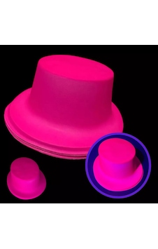 Neon Partisi Pembe Renk Plastik Fötr Şapka Neon Partisi Pembe Renk Plastik Fötr Şapka