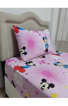 Lionas Tek Kişilik Ara Beden 120x200 Ranforce Lastikli Çarşaf Takımı Pembe Mickey Mouse Pembe Lionas Tek Kişilik Ara Beden 120x200 Ranforce Lastikli Çarşaf Takımı Pembe Mickey Mouse Pembe