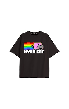 Kalic Studio Nyan Nyan Cat Oversize Unisex T-shirt Siyah Metalik Kalic Studio Nyan Nyan Cat Oversize Unisex T-shirt Siyah Metalik