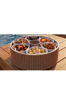 3d Baskı Bölmeli Döner Atıştırmalık Sunum Tepsisi Ortası Sos Kâseli 6 Bölmeli Çerezlik Lazy Susan Çok Renkli 3d Baskı Bölmeli Döner Atıştırmalık Sunum Tepsisi Ortası Sos Kâseli 6 Bölmeli Çerezlik Lazy Susan Çok Renkli