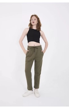 Unisex Üç İplik Basic Eşofman Pantolon - Haki 001 Unisex Üç İplik Basic Eşofman Pantolon - Haki 001