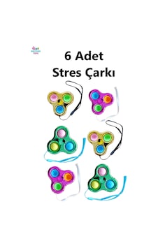 6 Adet Popit Stres Çarkı Fidget Popit Push Bubble 6 Adet Popit Stres Çarkı Fidget Popit Push Bubble