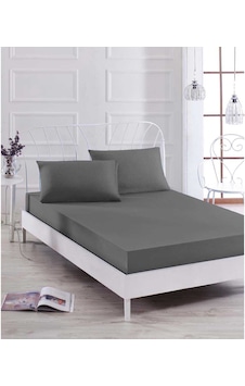 Eponj Home Paint Lastikli Çarşaf Seti Çift Kişilik D.Boya Füme