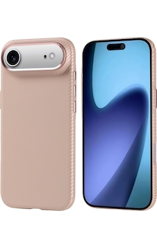 Apple Uyumlu iPhone 17 Air Kılıf M-safe Şarj Özellikli Karbon Fiber Görünümlü Mkst Nekst Kapak - Bej Bej