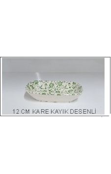 Konak Züccaciye Kare Kayık 12 Cm Desenli Seramik Desenli Konak Züccaciye Kare Kayık 12 Cm Desenli Seramik Desenli