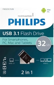Sh Philips Fm32dc152b/00 32gb 2 In 1 Type-c/usb 3.1 Siyah Gri Usb Bellek Najmaddin