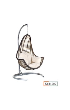 Diwa Garden Tek Kişilik Muz Rattan Salıncak Kahverengi