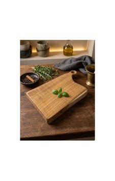 Doğrama Tahtası 20x30 Doğal Kütükten Salata, Et Tahtası Bej - 851158852 Bej