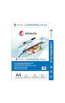 Mühlen A4 - 125 Micron Laminasyon Makinesi Filmi 125 Mc A4 1 Paket 100 Adet Mühlen A4 - 125 Micron Laminasyon Makinesi Filmi 125 Mc A4 1 Paket 100 Adet
