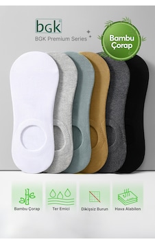 Bgk Unisex 6 Çift Bambu Yazlık Görünmez Çorap Dikişsiz Renkli Bgk Unisex 6 Çift Bambu Yazlık Görünmez Çorap Dikişsiz Renkli