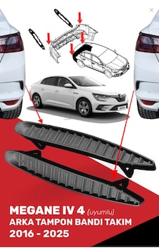 Megane 4 2016-2023 Arka Tampon Çıtası Takım 850768508r Megane 4 2016-2023 Arka Tampon Çıtası Takım 850768508r
