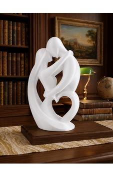 Sonsuz Aşk Heykeli Kalpli Çift Dekoratif Biblo 3d Baskı Modern Masaüstü Dekoru Beyaz Sonsuz Aşk Heykeli Kalpli Çift Dekoratif Biblo 3d Baskı Modern Masaüstü Dekoru Beyaz