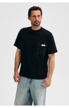 Grımelange Pocket Erkek %100 Organik Pamuklu Dokuma Cepli Etiket Detaylı Siyah T-shirt Grımelange Pocket Erkek %100 Organik Pamuklu Dokuma Cepli Etiket Detaylı Siyah T-shirt