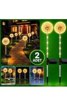 2'li Güneş Enerjili Karahindiba Bahçe Lambası Solar Led Dekoratif Dış Mekan Aydınlatma Sıcak Beyaz 2'li Güneş Enerjili Karahindiba Bahçe Lambası Solar Led Dekoratif Dış Mekan Aydınlatma Sıcak Beyaz