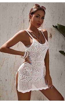 Angelsin Örme Pamuk Özel Tasarım Pareo Plaj Elbisesi Kimono Kaftan Beyaz 001 Angelsin Örme Pamuk Özel Tasarım Pareo Plaj Elbisesi Kimono Kaftan Beyaz 001