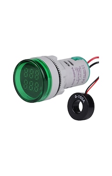 Dijital VoLTmetre - Ampermetre Ac 50-500V 0-100A - Yeşil Dijital VoLTmetre - Ampermetre Ac 50-500V 0-100A - Yeşil
