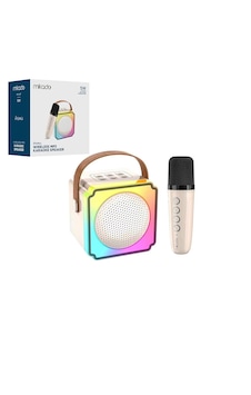 Beyaz Karaoke Mikrofonlu Wireless Hoparlör - Speaker Işıklı Usb Şarjlı Bt - Tf Card - Aux 5w 5332 Beyaz Karaoke Mikrofonlu Wireless Hoparlör - Speaker Işıklı Usb Şarjlı Bt - Tf Card - Aux 5w 5332