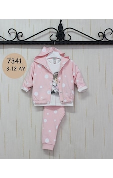Candysbebe Kız Cocuk 3 Parça Takım 3-12 Ay Pembe Candysbebe Kız Cocuk 3 Parça Takım 3-12 Ay Pembe
