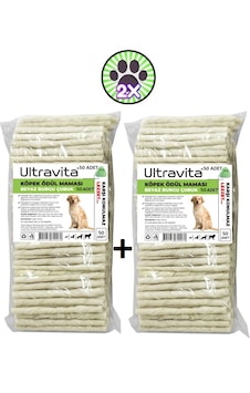 Ultravita Beyaz Burgu Çubuk Köpek Ödül Kemiği Maması 2 x 50'li 600 G