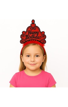 Kırmızı Happy Birthday Prenses Tacı Doğum Günü Taç Aksesuarı 5691 " Kırmızı Happy Birthday Prenses Tacı Doğum Günü Taç Aksesuarı 5691 "