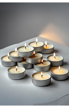 12'li Beyaz Tealight Mum Seti Dekoratif Ve Kullanışlı Tea Light Mumlar- Mum & Kandil