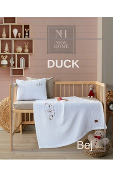 New Home Müslin Bebek Nevresim Takımı 4 Parça Duck-bej New Home Müslin Bebek Nevresim Takımı 4 Parça Duck-bej