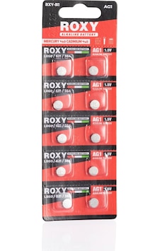 Roxy Ag1 Lr621 Alkalin Saat Pili 10lu Paket Roxy Ag1 Lr621 Alkalin Saat Pili 10lu Paket