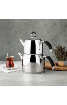 Nehir Modern Mini Küçük Boy Süzgeçli Çaydanlık Takımı Gri Nehir Modern Mini Küçük Boy Süzgeçli Çaydanlık Takımı Gri