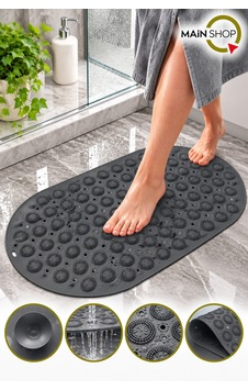Vantuzlu Banyo Ve Duşakabin Kaydırmaz Paspas, Küvet İçi Masaj Etkili Mat 37x69 Cm M-142 Gri Vantuzlu Banyo Ve Duşakabin Kaydırmaz Paspas, Küvet İçi Masaj Etkili Mat 37x69 Cm M-142 Gri