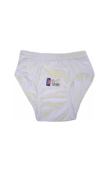 Seher 12 Li Paket Sedef Yıldız Erkek Çocuk Külot Slip Pamuklu Beyaz