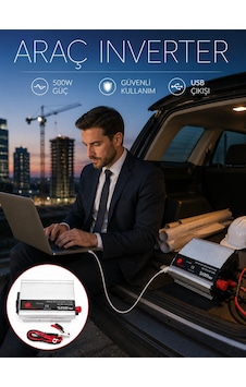 Araç Aküsünü Prize Çeviren 500w Güç İnvertörü Araç Aküsünü Prize Çeviren 500w Güç İnvertörü