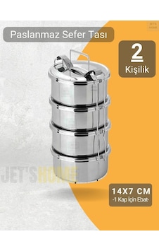 4 Lü Sefer Tası 14x7 Cm Yemek Taşıma Kabı Paslanmaz Çelik No 2 Kapasite 2 Kişilik Gri 4 Lü Sefer Tası 14x7 Cm Yemek Taşıma Kabı Paslanmaz Çelik No 2 Kapasite 2 Kişilik Gri