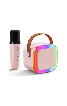 Mini Kablosuz Bluetooth Karaoke Hoparlör Kareoke Makinesi Çocuklar İçin Evde Karaoke Seti Pembe Mini Kablosuz Bluetooth Karaoke Hoparlör Kareoke Makinesi Çocuklar İçin Evde Karaoke Seti Pembe